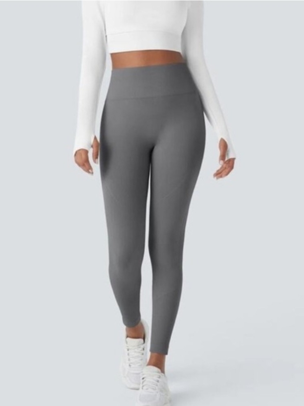 HALARA Seamless Flow High-Waisted Butt Scrunch Leggings | Gray | Medium